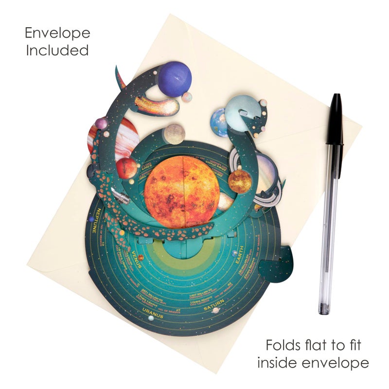 SANTORO Pirouette, 3D Pop Up Greeting Card - Solar System - For Kids, For Him, For Her | Space Card For Birthday - Image 3